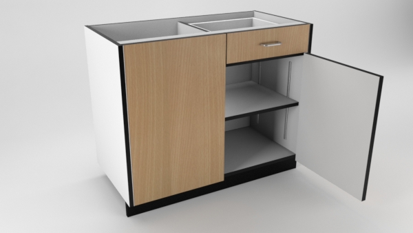 Double Corner Cupboard Drawer Unit